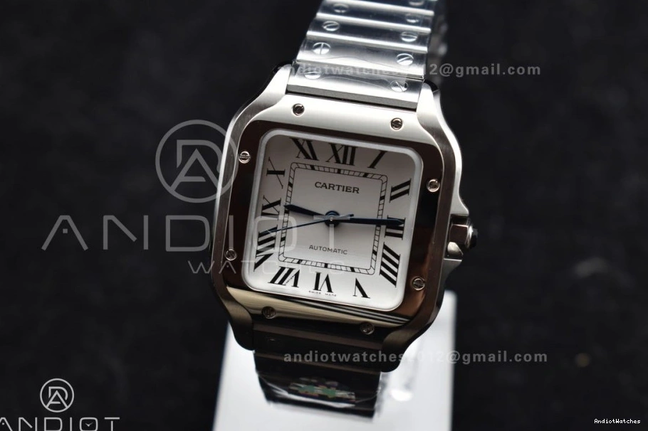 MIYOTA de on SS TopPick Cartier Santos Edition Dial White 1045 SmartLinks 1:1 Bracelet V 35mm BVF SS Best 9015 1026